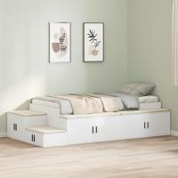 Opbergbedframe met lade Wit 244 x 118 x 53.5 cm Bewerkt hout - thumbnail