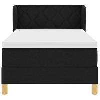 Boxspringbed met matras creme 90x200 cm stof Zwart 90 x 200 cm - thumbnail