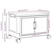 Opbergbox stapelbaar met wielen 28 L 48x29,5x33 cm - thumbnail