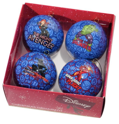 Box kerstbal plastic d7.5cm helden 4st Kurt S. Adler - Kurt s adler