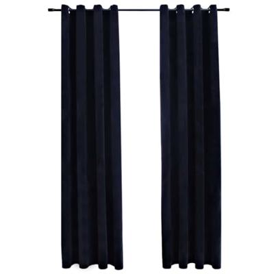 VidaXL Gordijn verduisterend met ringen 2 st 140x225 cm fluweel zwart VidaXL Gordijn verduisterend met ringen 2 st 140x225 cm fluweel zwart