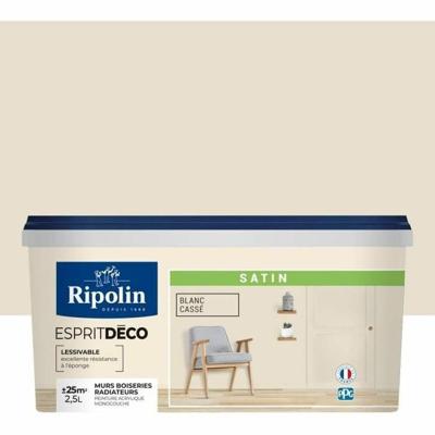 RIPOLIN All Pieces Muurverf - Satijn Gebroken Wit, 2,5L RIPOLIN All Pieces Muurverf - Satijn Gebroken Wit, 2,5L