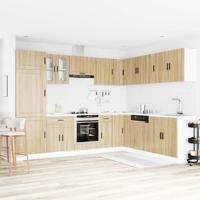 14-delige Keukenkastenset Porto bewerkt hout sonoma eikenkleur - thumbnail