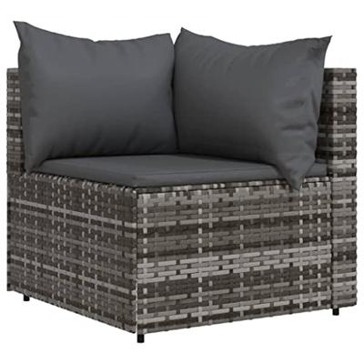3-delige Loungeset met kussens poly rattan grijs 3-delige Loungeset met kussens poly rattan grijs