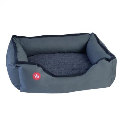 GLOVII GPETH Verwarmd Huisdierbed | Elektrische Onderlegger Voor Honden En Katten | Verwarmingselement Van Koolstofvezels, 2 Temperatuursensoren, Veilig Netsnoer | Machinewasbaar, Grijs, 60 X 50 Cm