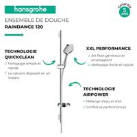 Hansgrohe Raindance select glijstangset 90cm met handdouche chroom 26631000 - thumbnail