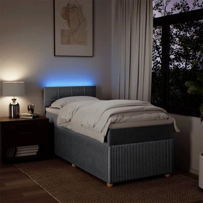 Boxspring met matras stof lichtgrijs 120x190 cm