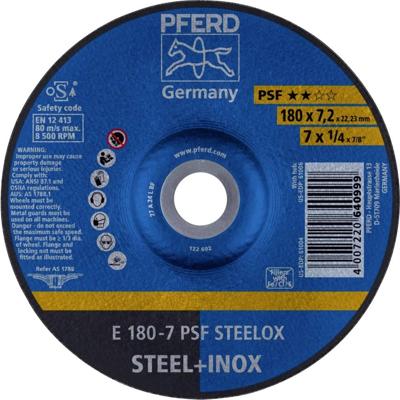 PFERD TOOLS 62017640 E 180-7 PSF STEELOX Afbraamschijf gebogen Diameter 180 mm Boordiameter 22.23 mm RVS, Staal 10 stuk(s)