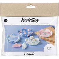 Creativ Company Mini hobbyset boetseren, kommen, pastel blauw, lichtroze, 1 doos - thumbnail
