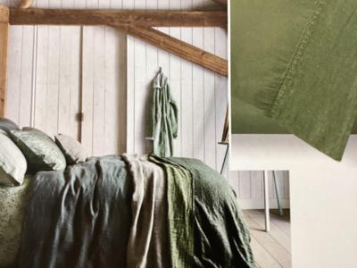 Vandijck Pure 07 W.Band Dekbedovertrek earth green 140x200/220 cm