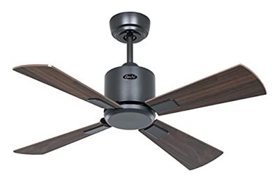 CasaFan ECO NEO III 92 BG-NB/KI WiFi Flügel Nussbaum/Kirsche Plafondventilator 12 W (Ø x h) 92 cm x 360 mm Basaltgrijs Met afstandsbediening, Timer, Met