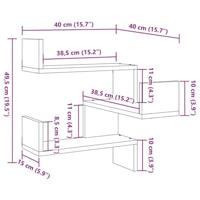 Hoekwandschappen 2 st 40x40x49,5 cm bewerkt hout oud houtkleur - thumbnail
