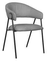 LABEL51 Eetkamerstoel Lowen - Grijs - Boucle - Black Frame - thumbnail