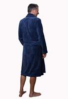 Marineblauwe badjas fleece - unisex-l/xl - thumbnail