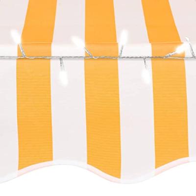 VidaXL Luifel handmatig uitschuifbaar met led 200 cm wit en oranje