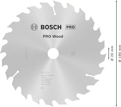 Bosch Accessoires Cirkelzaagblad Optiline Wood 190 x 20/16 x 2,6 mm, 24 1st - 2608640612 - thumbnail