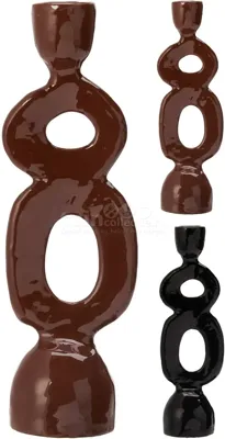 Kandelaar Geglazuurd Metaal 21cm Assorti 1st
