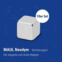 Maul neodymium kubusmagneet, ft 10 x 10 x 10 mm, zilver, blister van 10 stuks - thumbnail