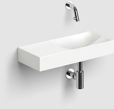 Clou Vale keramiek fontein 45x19x7cm voorbewerkt kraangat links Wit mat CL/03.02162.L
