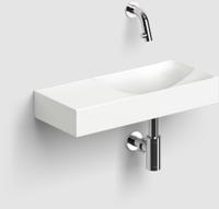 Clou Vale keramiek fontein 45x19x7cm voorbewerkt kraangat links Wit mat CL/03.02162.L - thumbnail