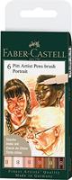 Faber Castell fc-167167 pitt artist pens brush portrait 6 stuks - thumbnail