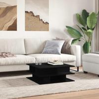Salontafel 70x70x29 cm bewerkt hout zwart - thumbnail