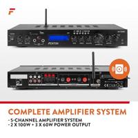 Surround versterker Fenton AV-150BT - 5.1 versterker met Bluetooth voor home cinema en karaoke - Zwart - thumbnail