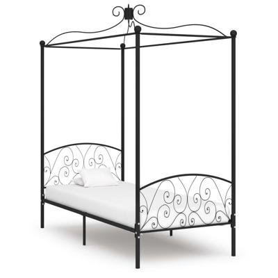 Hemelbedframe metaal zwart 100x200 cm