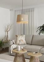 Eglo HanglampTabley Ø 38cm - linnen met rotan - 43975 - thumbnail
