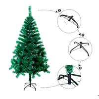 Groene PVC kunstkerstboom 150 cm , 230 punten met standaard - thumbnail