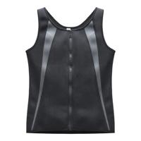 Mannen rits vest buik korset fitness kleding maat: L (grijs) - thumbnail