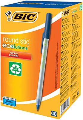 Balpen bic ecolutions round stic m blauw | 60 stuks