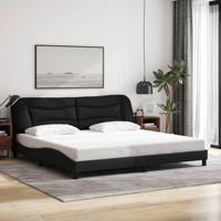 Bedframe zonder matras "Hvar" stof zwart 200x200 cm - thumbnail