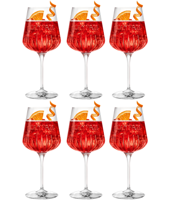 Campari Spritz Glazen 450 ml - Officieel Glas - 6 stuks
