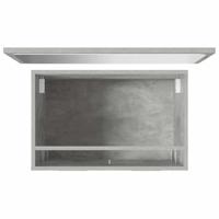 2-delige Badkamermeubelset bewerkt hout betongrijs - thumbnail