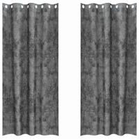 VidaXL Velvet gordijnen met gordijnen 2 pcs grijs 260 x 140 cm fluweel - thumbnail