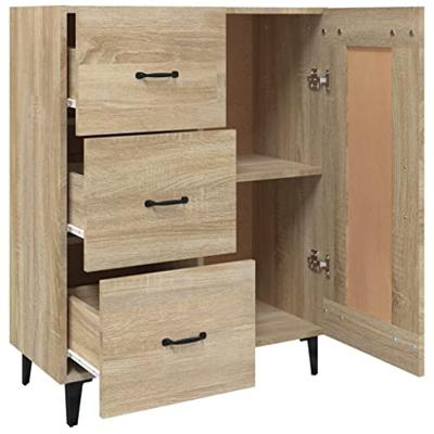 Dressoir 69,5x34x90 cm bewerkt hout sonoma eikenkleurig