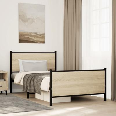 Bedframe zonder matras metaal sonoma eikenkleurig 180x200 cm - thumbnail