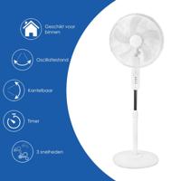 SmartLife Ventilator | Wi-Fi | 400 mm | Verstelbare hoogte | Draait automatisch | 3 Snelheden | Tijdschakelaar | Android / IOS | Wit - thumbnail