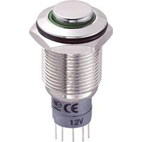TRU COMPONENTS 701872 LAS2GQH-11ZE/G/12V/N/P Vandalismebestendige drukschakelaar 250 V/AC 3 A 1x aan/aan Continu Groen 1 stuk(s) - thumbnail