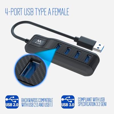 Hub USB 4 Poorten Ewent EW1138 Zwart