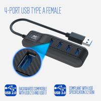Hub USB 4 Poorten Ewent EW1138 Zwart - thumbnail