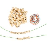 Small Foot - houten letterkralen armbandjes maken, 300 kralen - thumbnail