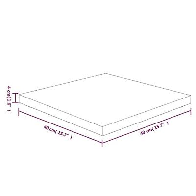 Tafelblad vierkant 40x40x4 cm onbehandeld massief eikenhout