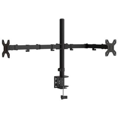 VidaXL Monitorstandaard dubbel vesa 75/100 mm staal zwart