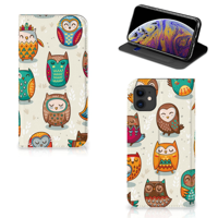 Apple iPhone 11 Hoesje maken Vrolijke Uilen - thumbnail