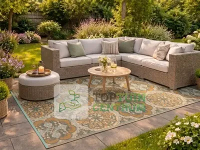 Buitenkleed 180x270cm groen/bruin/oranje