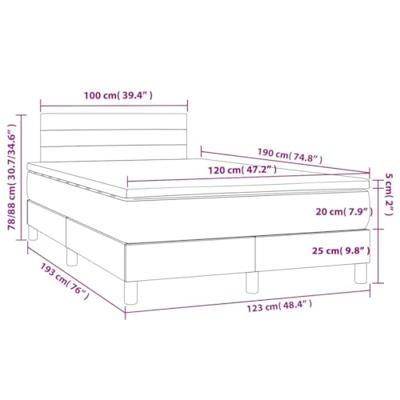 Boxspring met matras stof donkergrijs 120x190 cm