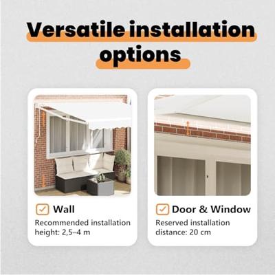 VidaXL Inklapbaar zonnescherm wit 350 x 250 cm stof