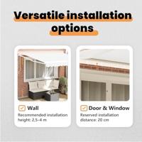 VidaXL Inklapbaar zonnescherm wit 350 x 250 cm stof - thumbnail